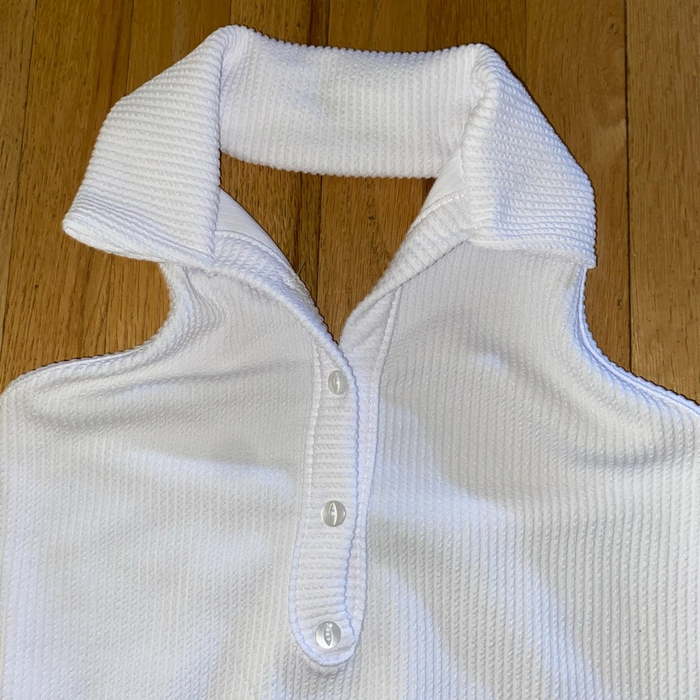 WHITE RUB HALTERNECK DRESS - Picture 3 of 5